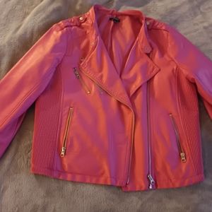 Very nice dark pink faux leather jacket
